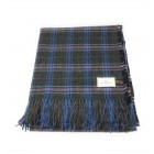 100% Wool Blanket/Throw/Rug - Charcoal Blue & Purple Check
